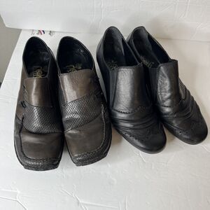 Set Of 2 Ladies Rieker Antistress Slip On Trouser Shoes Size 41 US 9
